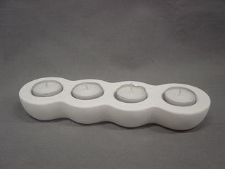 Bisque Quad Tealight Holder (Unpainted, ready for glaze)