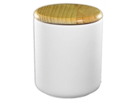 Bisque Canister with wood lid (Unpainted, ready for glaze)