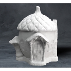 Bisque Acorn Cottage (Unpainted, ready for glaze)