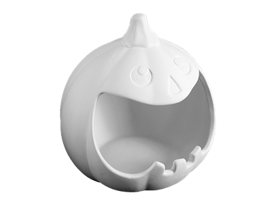 Bisque Jack O' Lantern Candy Dish (Unpainted, ready for glaze)