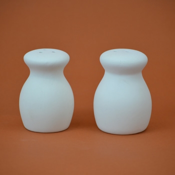 Bisque Hourglass Salt & Pepper Shaker (Unpainted, ready for glaze)