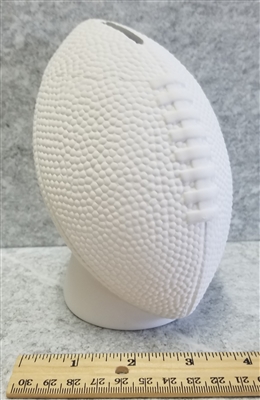 Bisque Football Bank (Unpainted, ready for glaze)