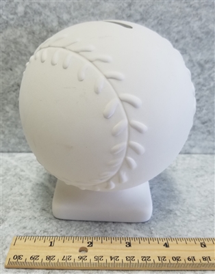 Bisque Baseball Bank (Unpainted, ready for glaze)