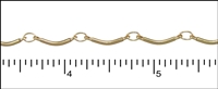 Matte Gold Curved Bar Chain 1ft