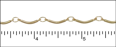 Matte Gold Curved Bar Chain 1ft