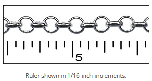 Rhodium Plated 4mm Rolo Chain 1 ft