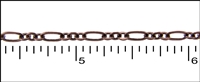 Antique Copper Fine Figaro Chain, 1 foot