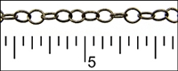 Antique Brass Fine Round Link Chain, 1ft