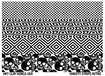 Varitey Strips Retro Low Relief Texture Plate 5.5x4.25