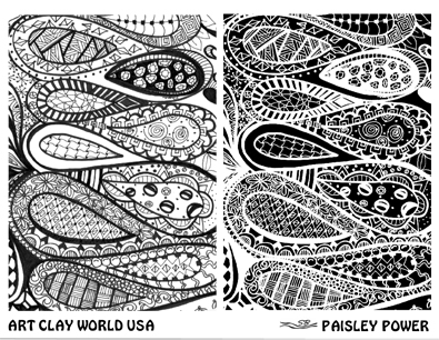 Shona Brooks Paisley Power Low Relief Texture Plate 5.5x4.25