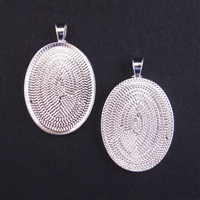 Silver Plate Medium 22x30mm Oval Bezel - 1pc