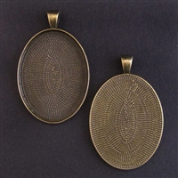 Antique Brass Large 30x40mm Oval Bezel - 1pc