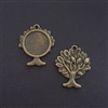 Antique Brass Tree 20mm Bezel - 5pc