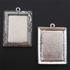 Antique Silver Rectangle Frame 36 x 45mm Bezel - 1pc