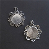 Silver Round Filigree 20mm Bezel - 5pc