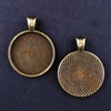 Antique Brass Medium Round 25mm Bezel - 1pc