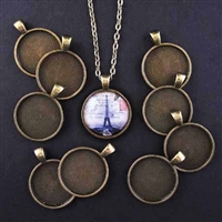 Antique Brass Medium Round 25mm Bezel - 5pc