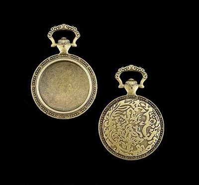 Antique Brass Pocket Watch 20mm Bezel 5pc