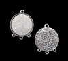 Silver 3 Dangle 30mm Bezel, 5pc