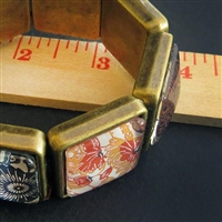 Antique Brass 8 Link Square 20mm Bezel Bracelet, 1pc