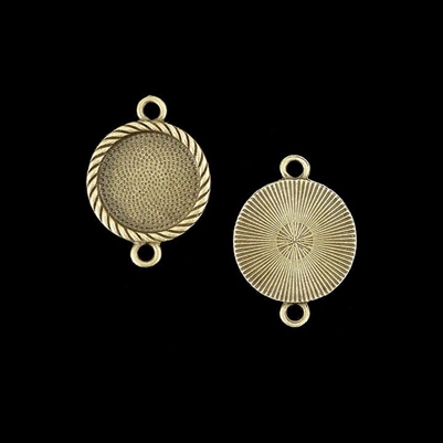 Antique Brass Twisted Rope 20mm Bezel, 1pc