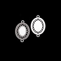 Silver Deco Link 13x18mm Bezel, 1pc