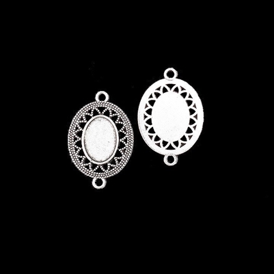 Silver Deco Link 13x18mm Bezel, 1pc