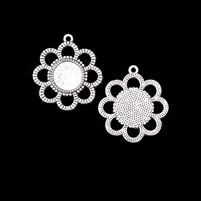 Silver Daisy 12mm Bezel, 1pc