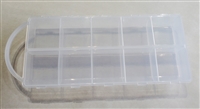 Clear Storage Case with 10 compartments and Hang Strip