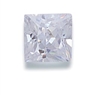 White Square Cut CZ 4mm