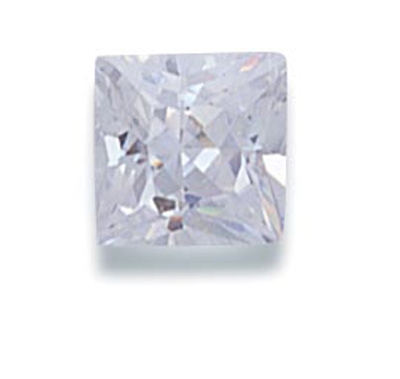 White Square Cut CZ 4mm