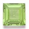 Peridot Green Square Cut CZ - 5pc. 4mm