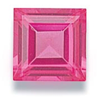 Pink Square Cut CZ- 5pc. 5mm