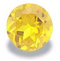 Yellow Round Cut CZ- 5pcs. 4mm