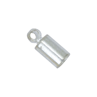Silver Plated 5x5mm Round Cord Ends - 36pc