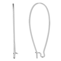 Silver Plated 47mm Kidney Earwires 2pr