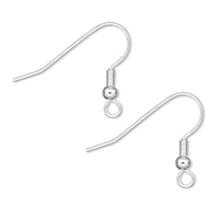 Silver Plated 19mm Ball.coil Earwires, 10pr