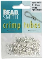 Silver Plated 1.5mm Crimp Tubes 100pc