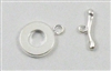 Silver Plated 14mm Washer Toggle 1 set