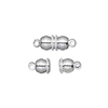 Silver Plated 12x6mm Double Round Magnetic Clasp 1 set