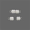 Silver Plated 11x5mm Corrugated Oval Magnetic Clasp 1 set