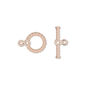 Copper Textured 10mm Toggles - 2pc