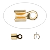 Gold Plated 5x5mm Round Cord Ends 10pc