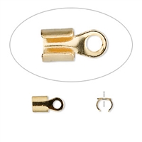 Gold Plated 5x5mm Round Cord Ends 10pc
