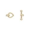 Gold Plated 12x12mm Heart Toggle 1 set