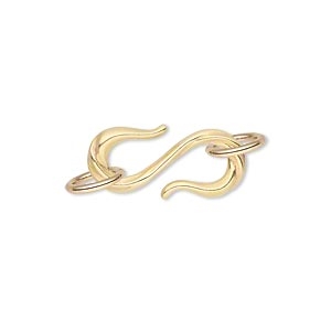 Gold Plated S-hook 22x11mm Clasp 1pc