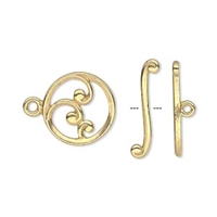 Gold Plated 15mm Wave Crest Toggle 1 set