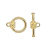 Gold Plate 14mm Flower Toggle, 1pc