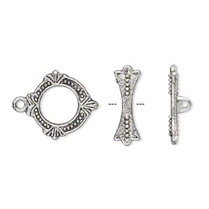 Antique Silver 18x15mm Ring Toggle Clasps 1 set