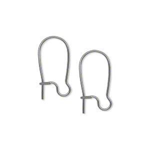 Gunmetal Kidney Ear Wire with Back Hook 10pr